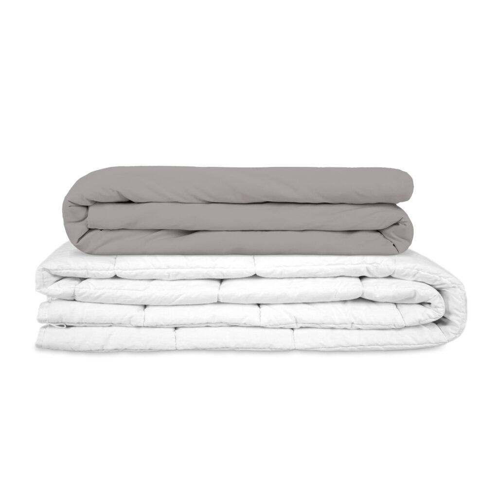 HADLEY WEIGHTED BLANKET WITH SATIN COVER GREY